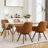 Advika 4.3" Thick Sponge Cushioned Seat, Mid-Century Modern Swivel Dining Chair, 360° Rotating Upholstered Armchair With PU Leather, Beech Wood Legs, Ergonomic High Back & Armrests, Comfortable Accent Chair-1539846308-1539846309