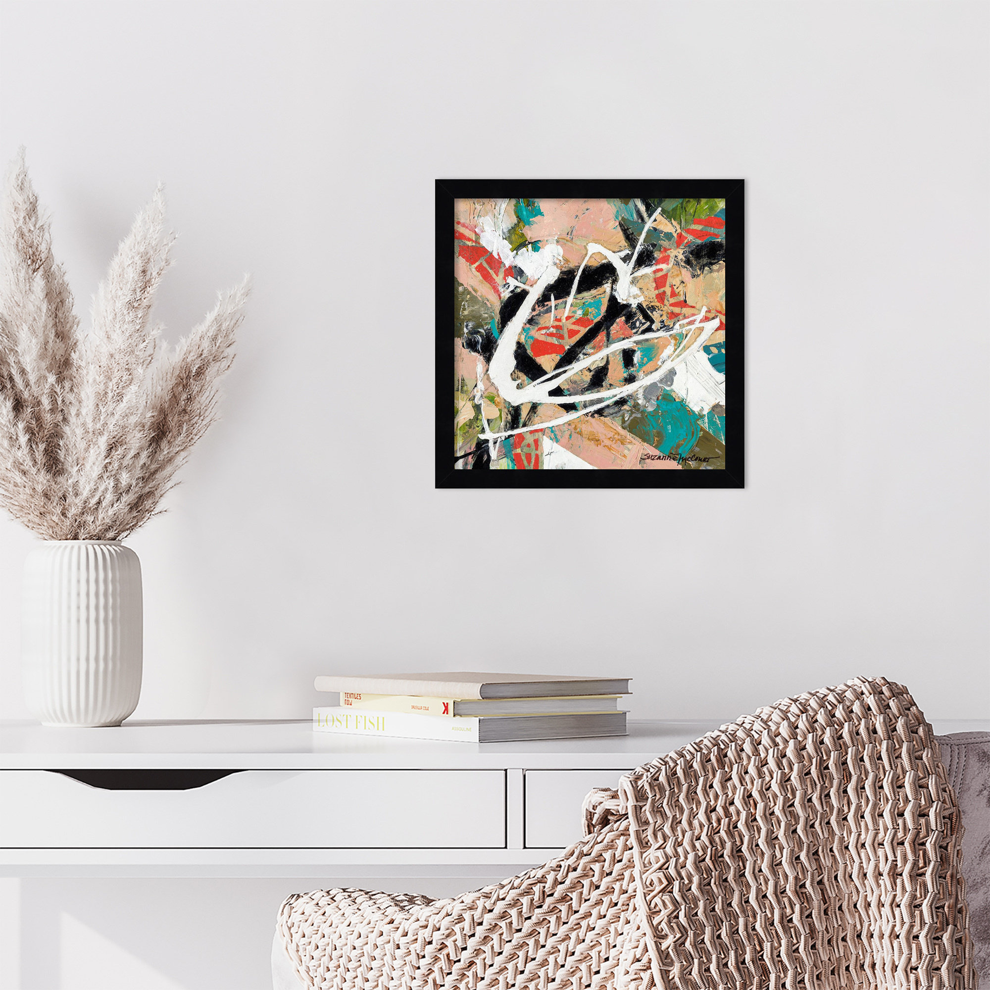 Stacked by Sutter Wood Framed Wall Art Print, 13" H x 13" W, Black