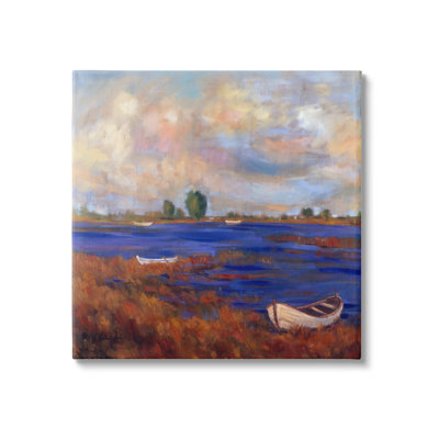 " Boats On Lake Shore "