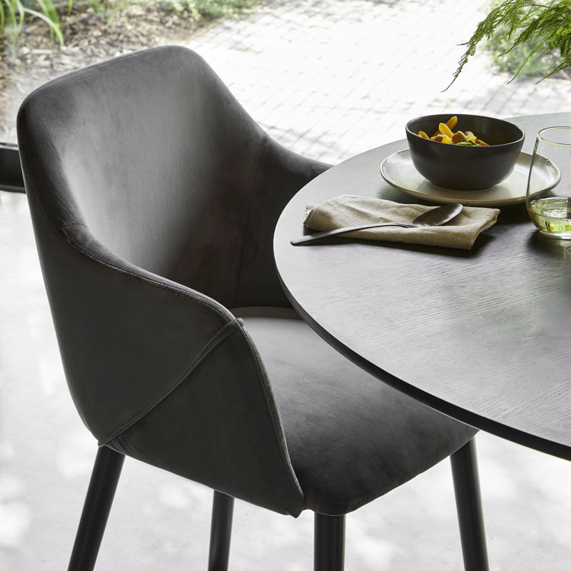 Aggarwal 48cm H Armchair, Grey, Black Oak