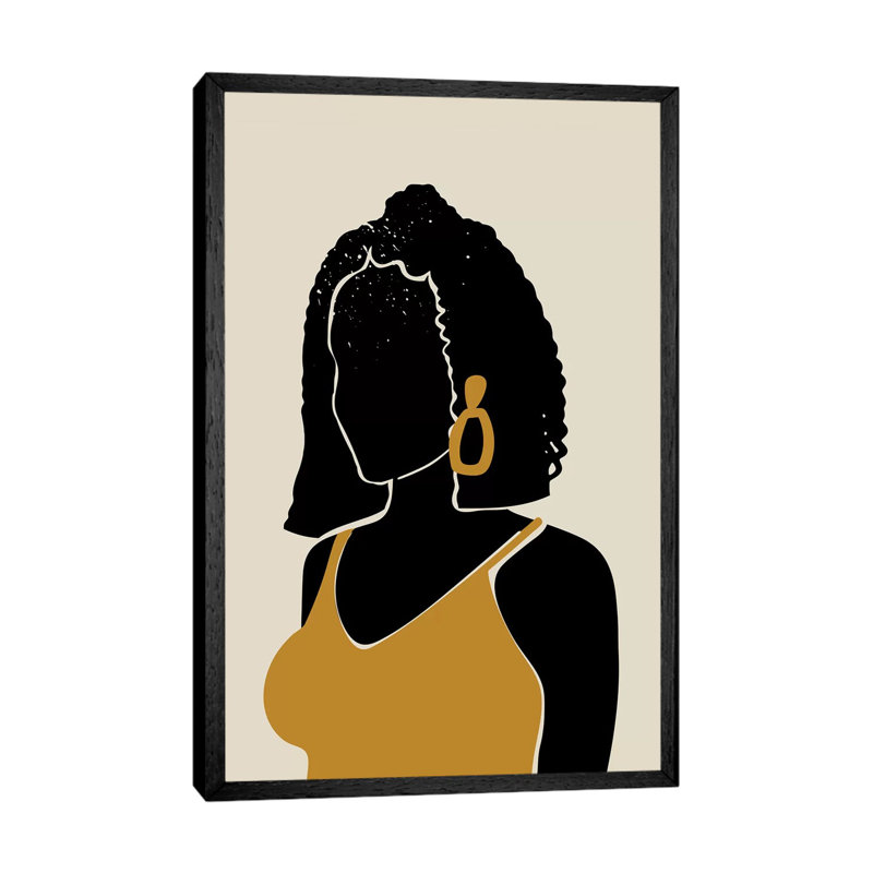 Black Hair XI - Print on Canvas, 66.04 cm H x 45.72 cm W, Black Framed