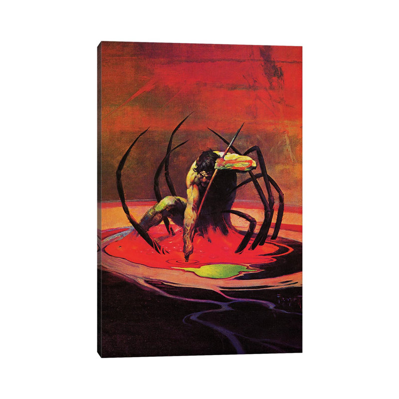 Spiderman by Frank Frazetta - Wrapped Canvas Gallery-Wrapped Canvas Giclée, 30.48cm H x 20.32cm W x 1.9cm D