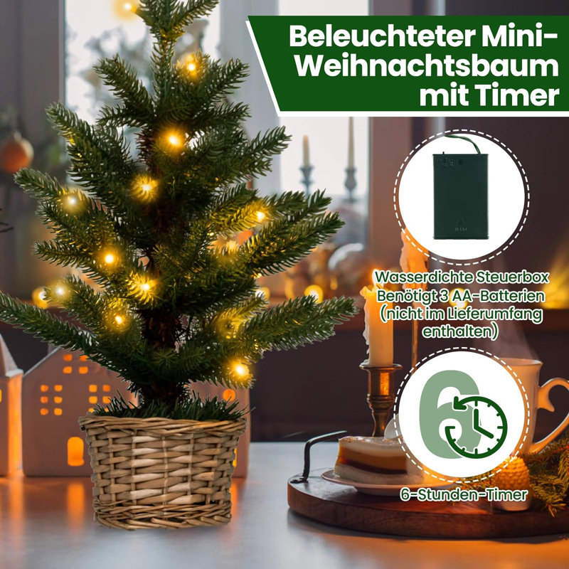 Lighted Artificial Pine Christmas Tree