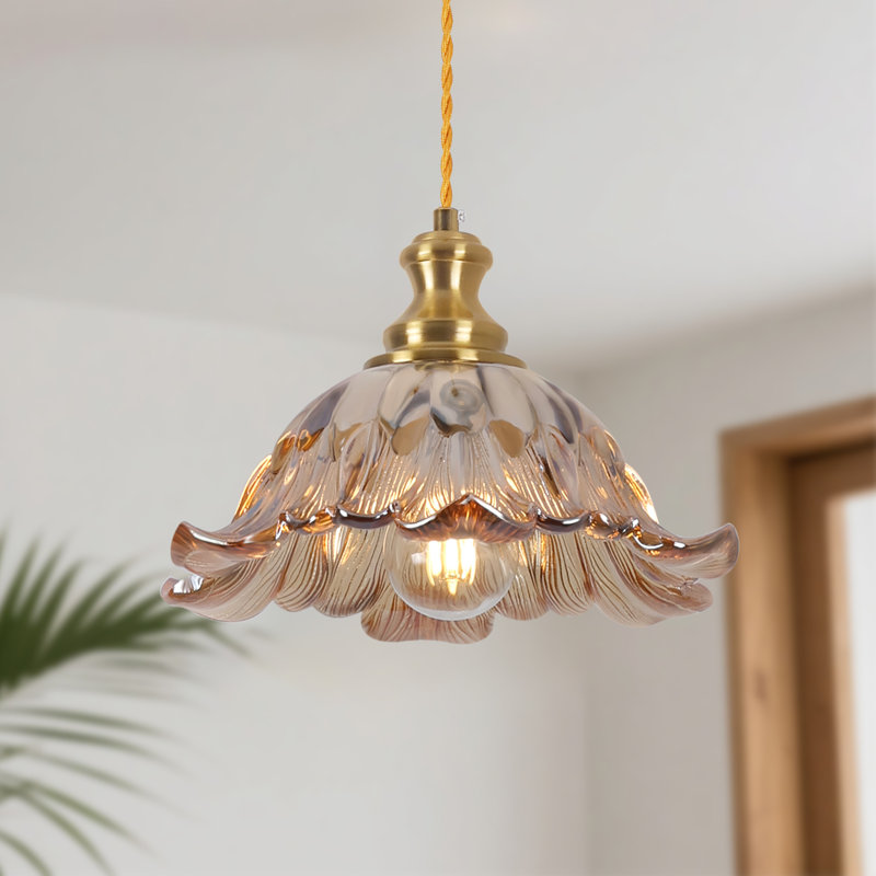 Luminaire suspendu simple 1 lumière, Ambre