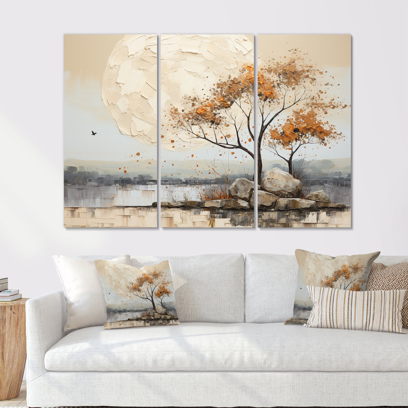 «Earthy Tones Majestic Baobab Tree II - Tree Baobab», ensemble de reproduction d'art mural, H 28 po x l 36 po x P 1 po