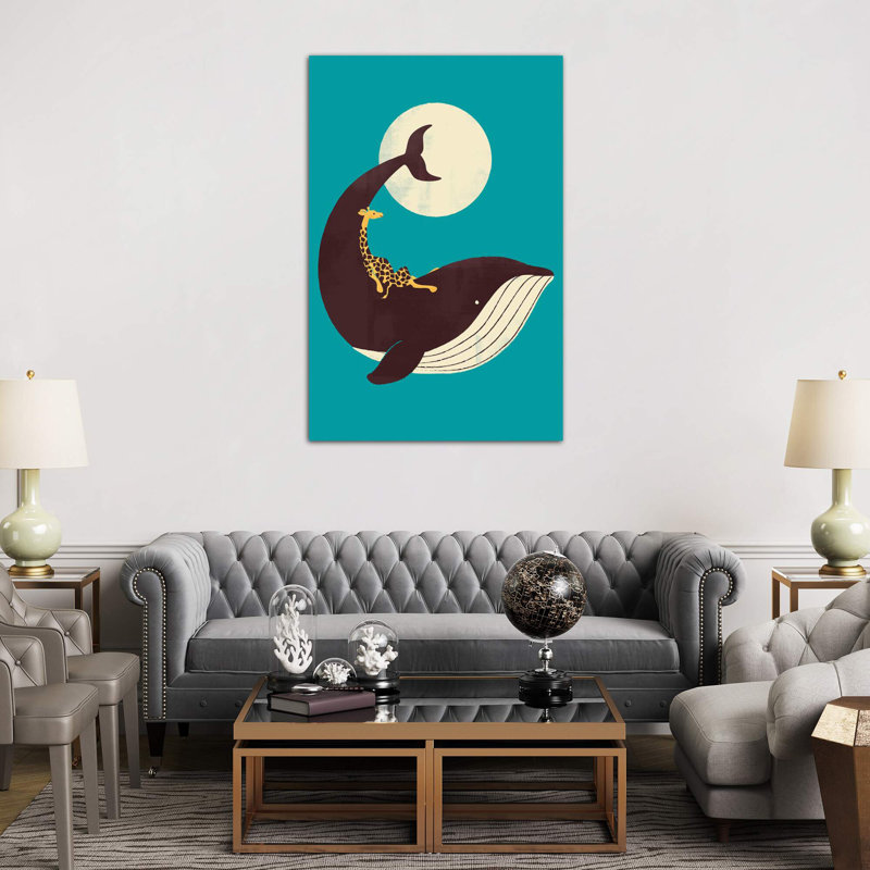 The Giraffe And The Whale by Jay Fleck - Wrapped Canvas Print, 66.04 cm H x 45.72 cm W x 1.91 cm D