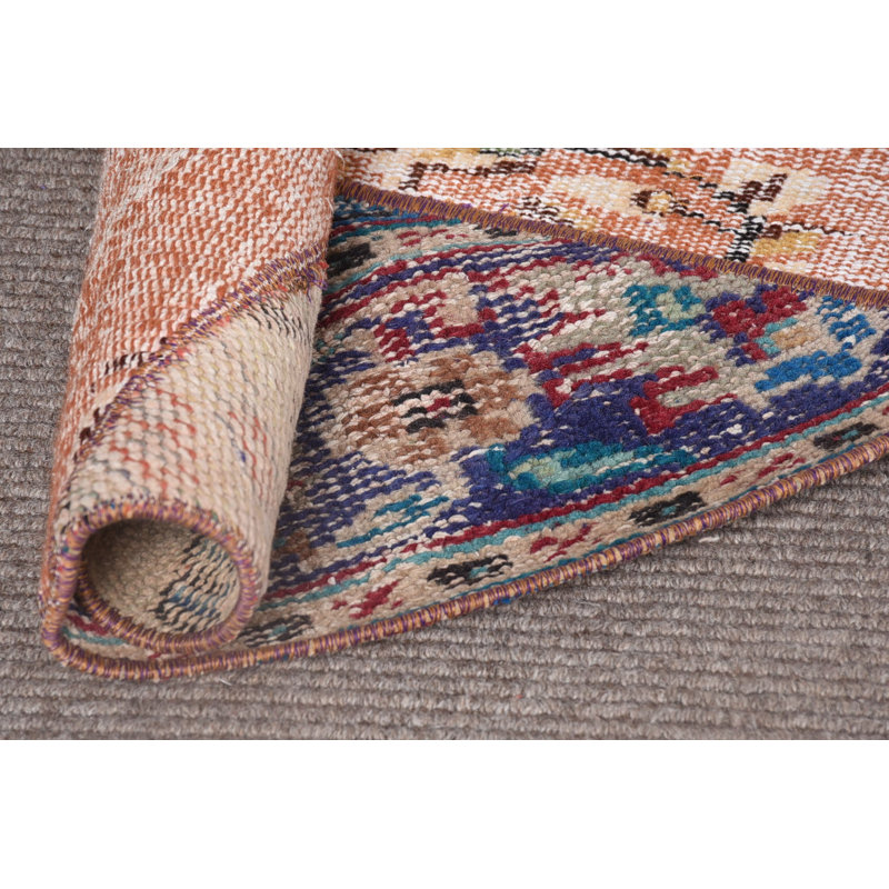Turkish Rug, Bathroom Rugs, Vintage Rugs, Modern Rugs, Orange Geometric Rugs, Geometric Rugs