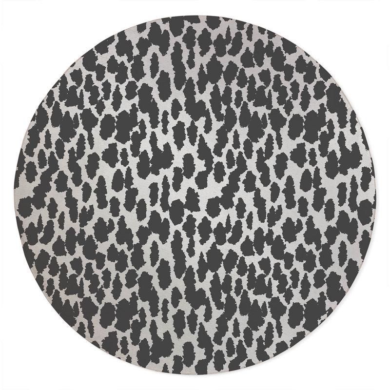Animal Splat Non-Slip Outdoor Rug, Round 5'