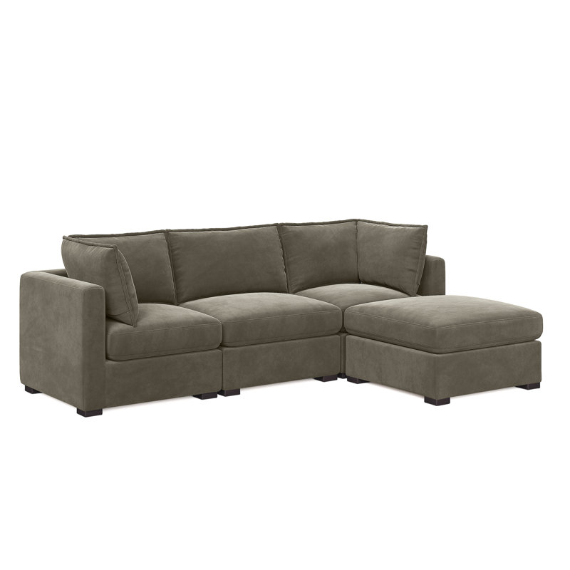 Canapé modulaire 4 pièces Dosh, Polyester vert olive