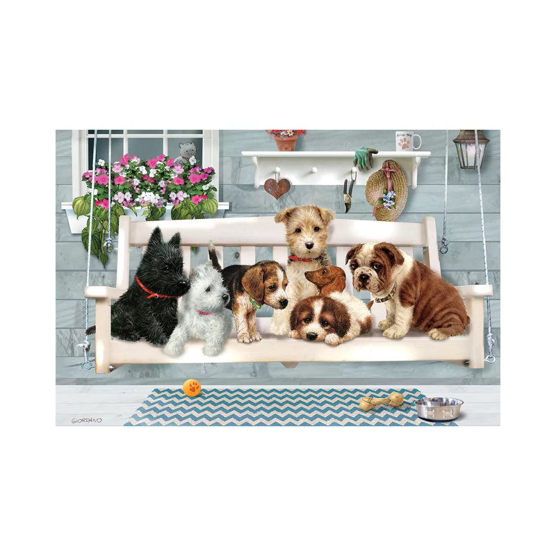 (Pups Only) Porch Pals - Wrapped Canvas Print, 66.04 cm H x 45.72 cm W x 1.91 cm D