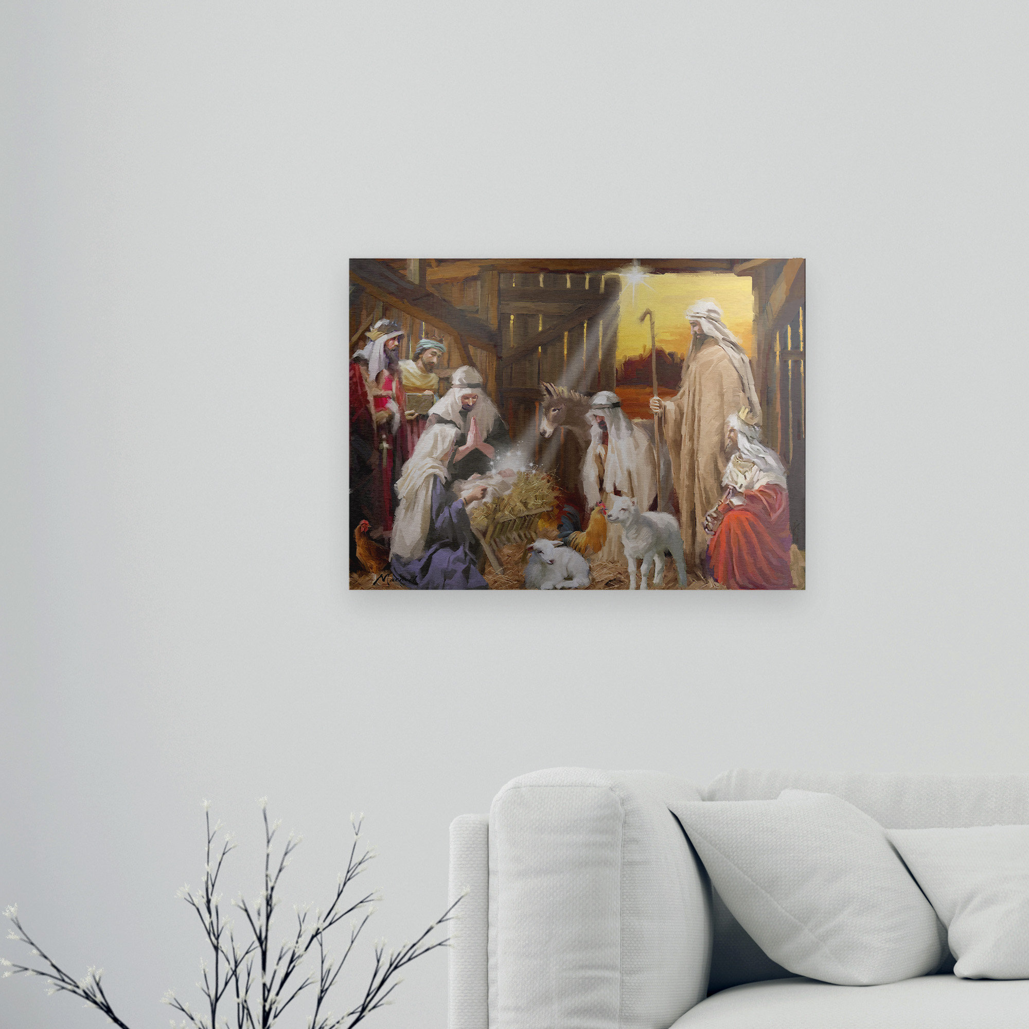 Canora Grey The Macneil Studio 'Nativity' Floating Brushed Aluminum Art ...