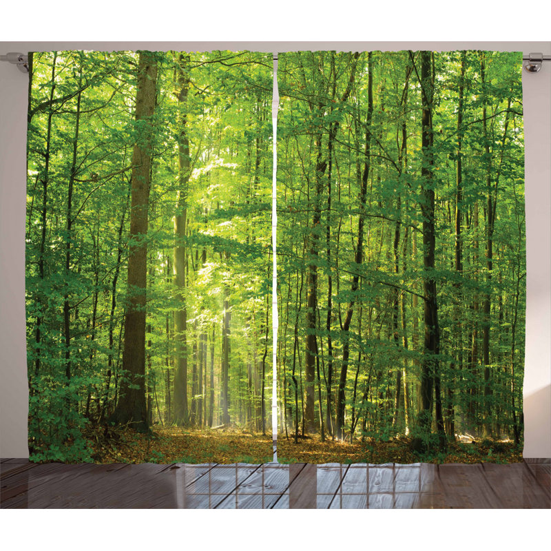 Woodland Semi-Sheer Rod Pocket Curtain Panels, 54" x 84"