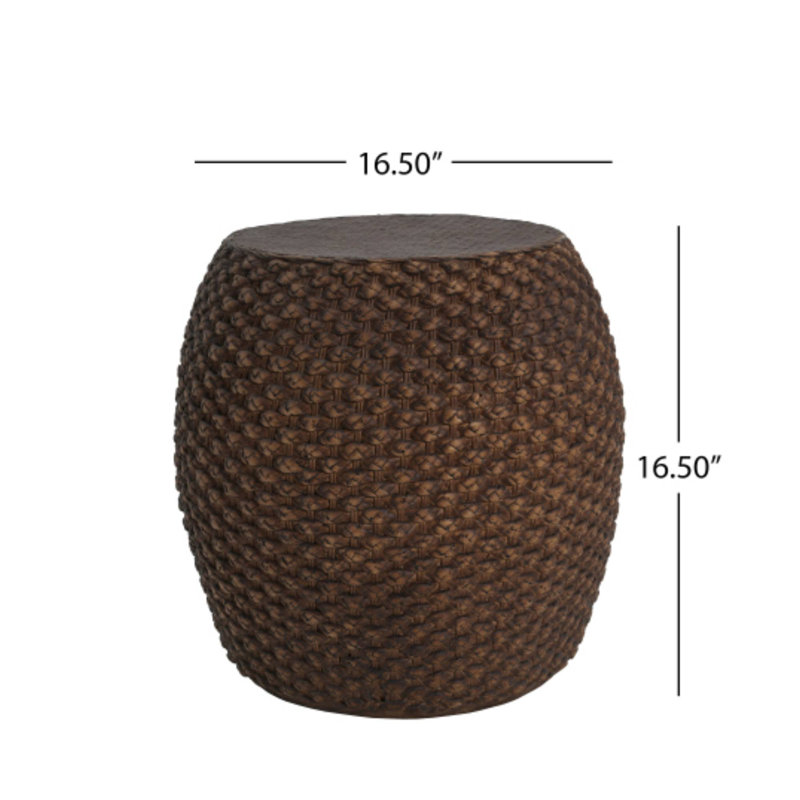 Faux Rattan Side Table for Both Indoor and Outdoor Use