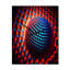 Portail Moire Matrix en rouge et bleu - horloge murale moderne géométrique-99636850