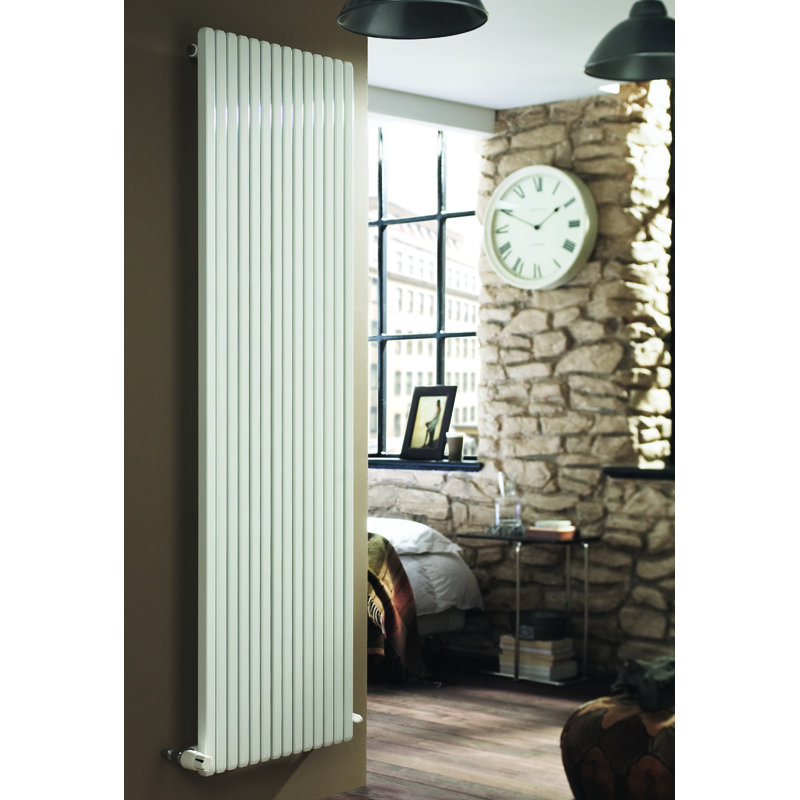Camron Vertical Designer Radiator, White, 180 cm H x 55 cm W x 8.6 cm D