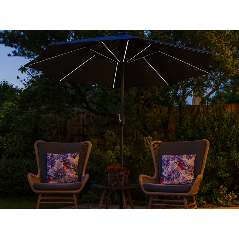 267cm Lighted Market Parasol, Navy Blue