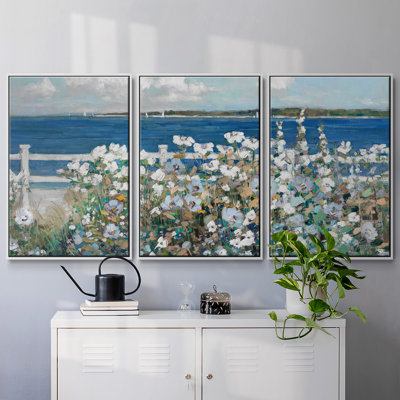 Bayside Garden, reproduction sur toile 3 pièces