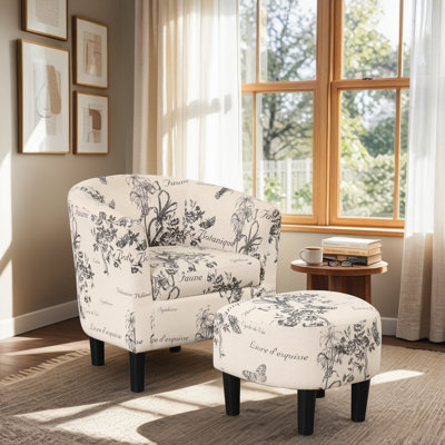 Fauteuil d'appoint moderne et élégant de 65 cm de large, rembourré et doux, pour salon