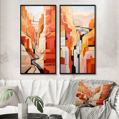 «Abstract Canyon Desert Storm», ensemble de 2 reproductions d'art mural
