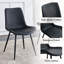 Chaise de salle à manger rembourrée avec pieds en acier au carbone (ensemble de 6)-124568717-124568715