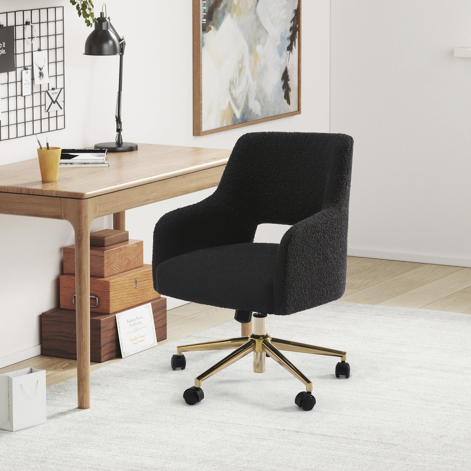 Swivel Office Chair, Black