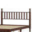 Grand lit plateforme en bois avec tête de lit en forme de gourde, style rétro, support de lattes en bois et finition noyer chaleureux