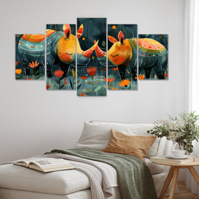 Terrina - Rhinoceros Animal Wall Decor Set