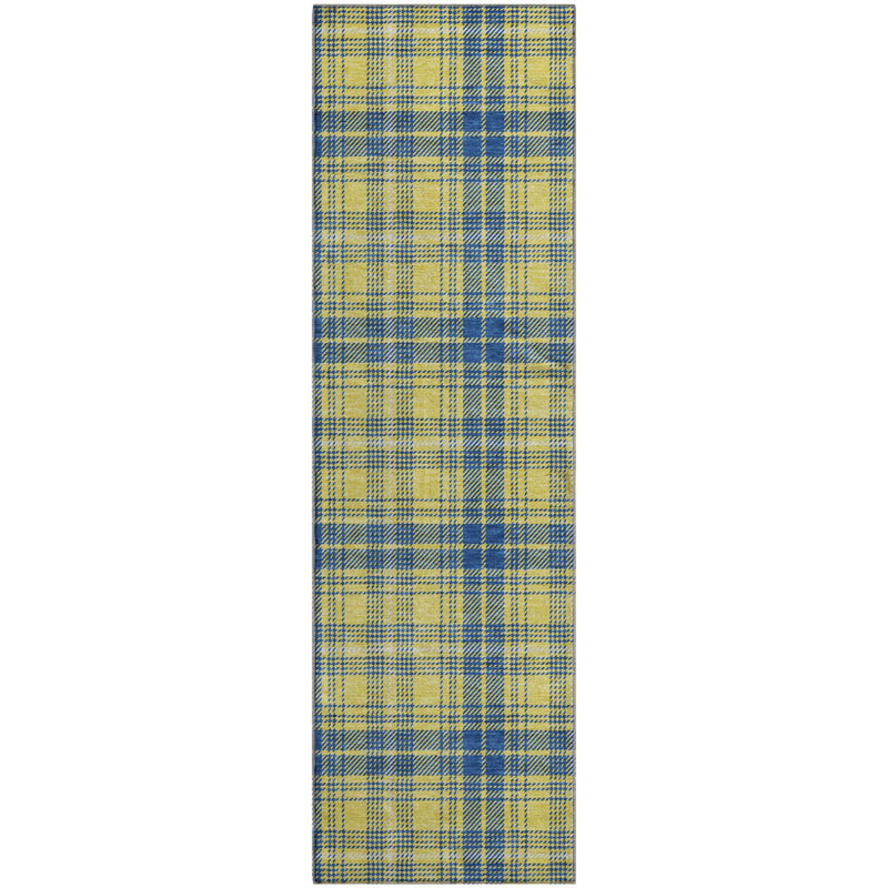 Premium Machine Washable Natoma AMF993 Plaid Rug, Runner 2'3" x 7'6"