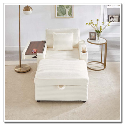 Comfortable Fluffy Corduroy Accent Chair