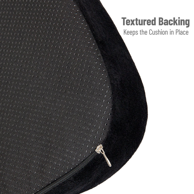 Black Memory Foam Ergonomic Seat Cushion with Polyester Cover