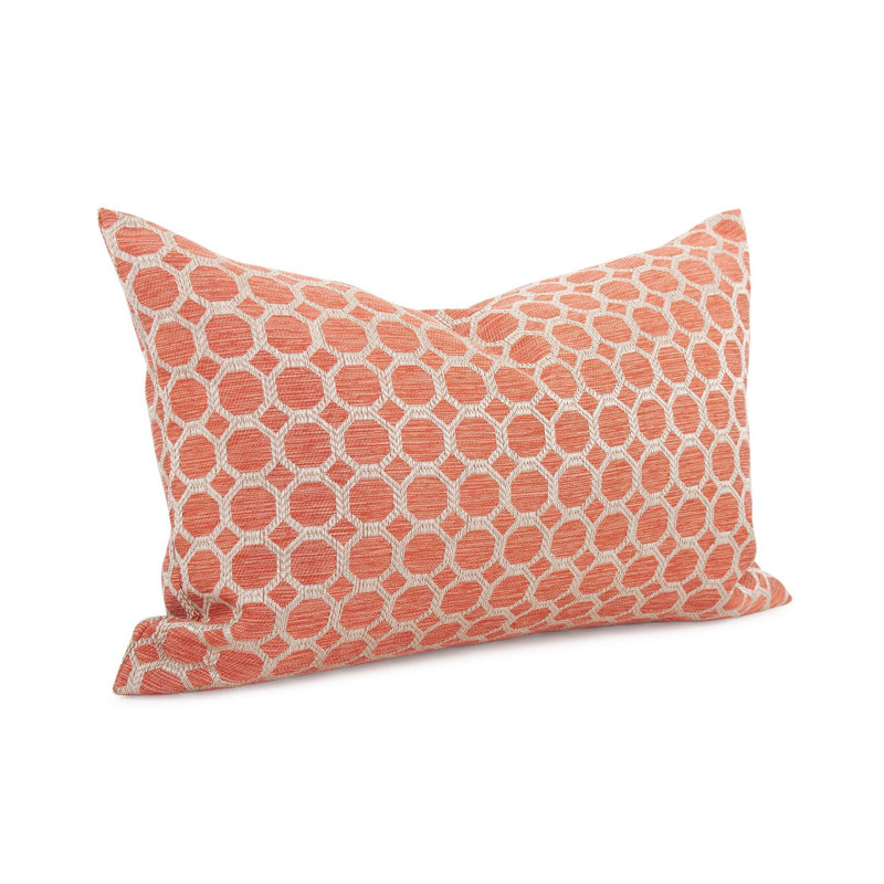 Oreiller 14 x 22 Pyth - Insert, Polyester, Géométrique corail