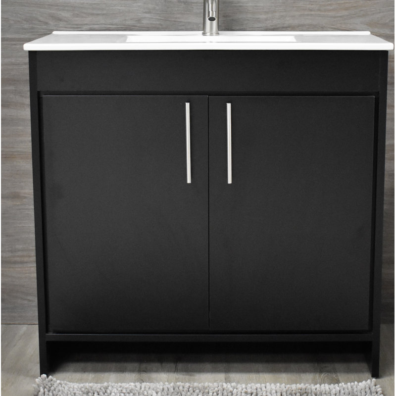 Ensemble de meuble-lavabo simple 36" Amrooti, Noir