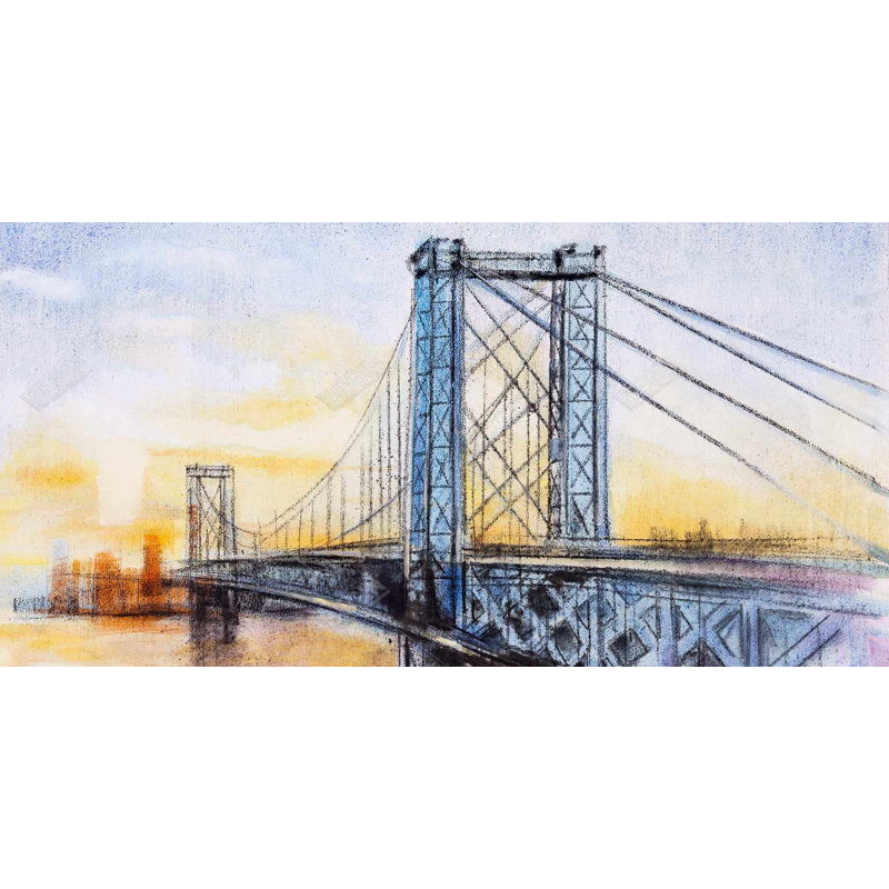 Abstract brooklyn bridge - 15.75"x31.50" Desk mat