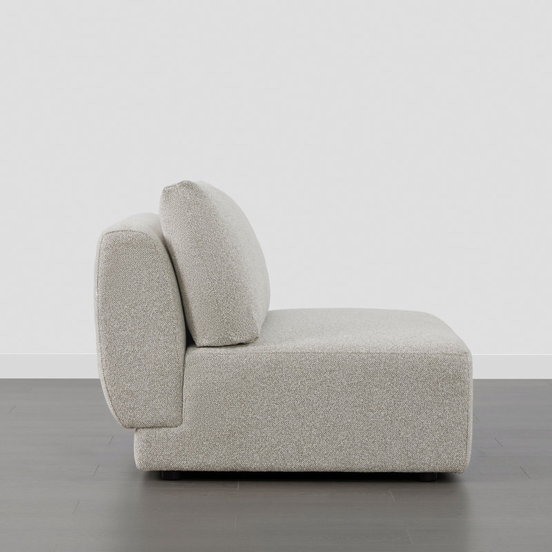 Aneika Armless Upholstered Chair, Dove Gray Polyester