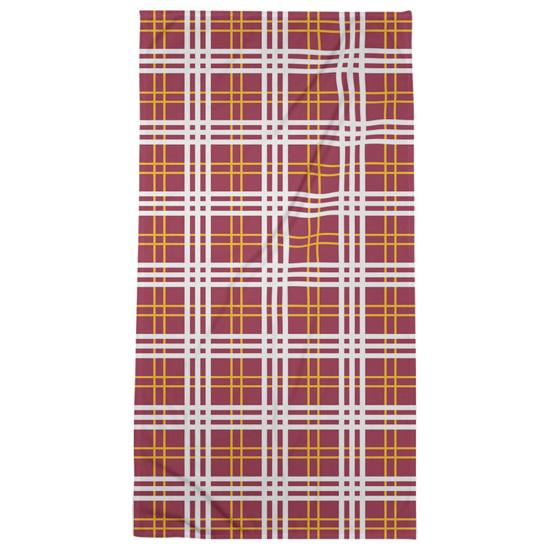 Bath Towel, Microfiber, Red/Yellow/White