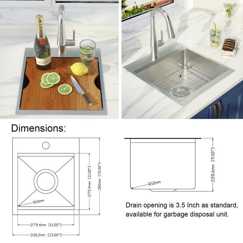 Drop in Workstation Bar Sink
