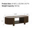 Table basse ovale cannelée avec rangement pour l'organisation moderne du salon