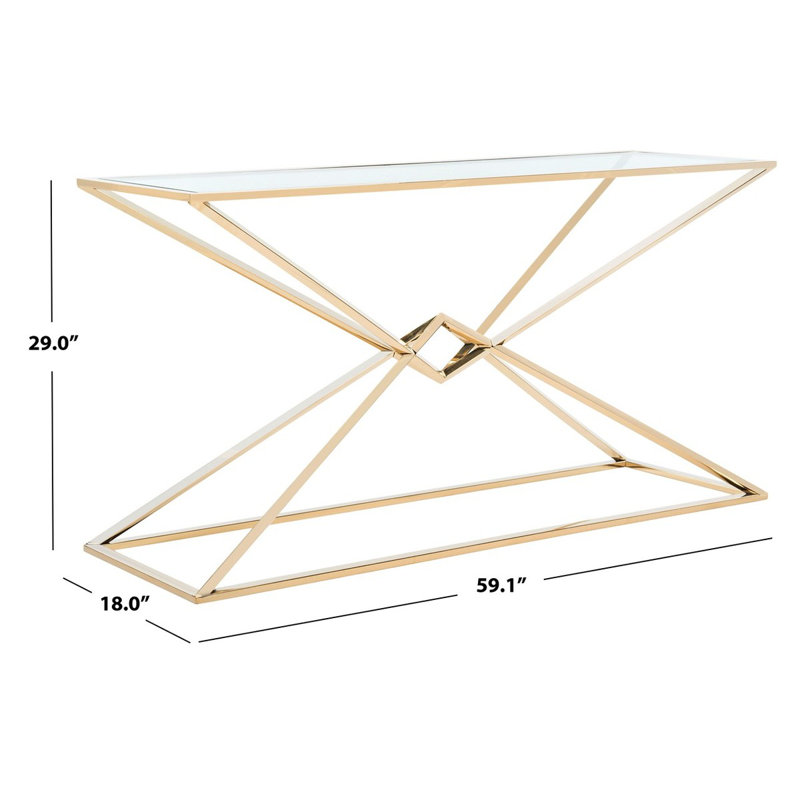 Diran 59.05'' Glass Top Console Table