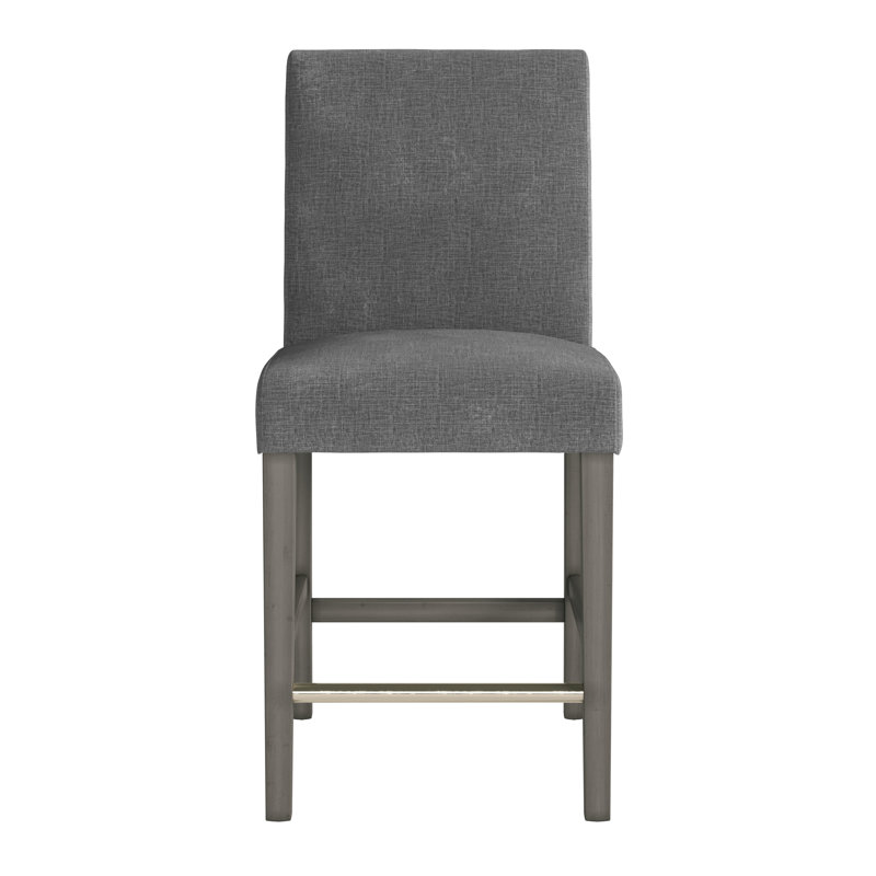 Tabouret de comptoir de 25 po avec structure en bois massif Jacub, Gris