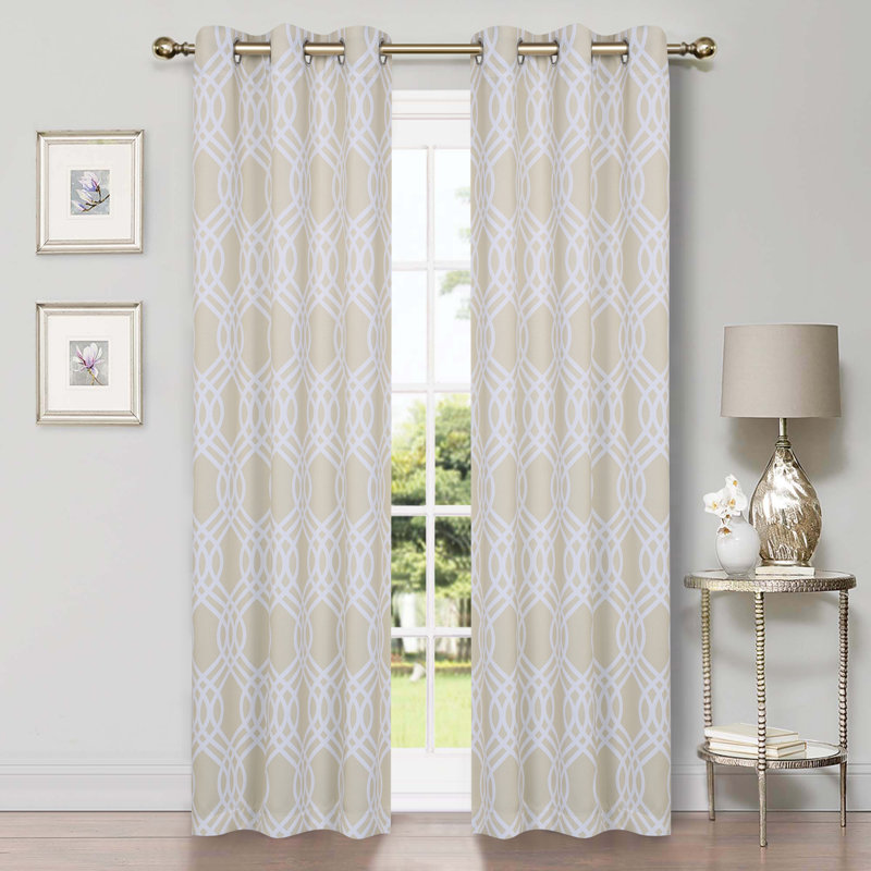Paire de rideaux obscurcissant 100% polyester Écosse, L 42 po x L 96 po, Ivoire ivoire