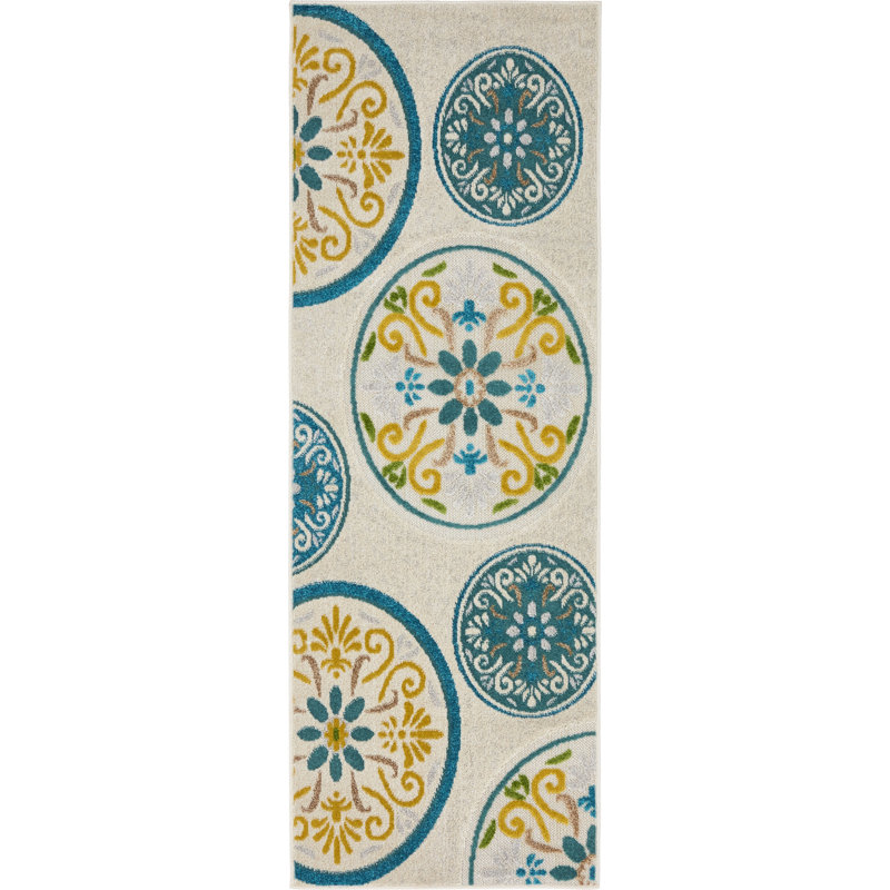 Carabajal Floral Indoor / Outdoor Rug, Runner 2' x 6'1"