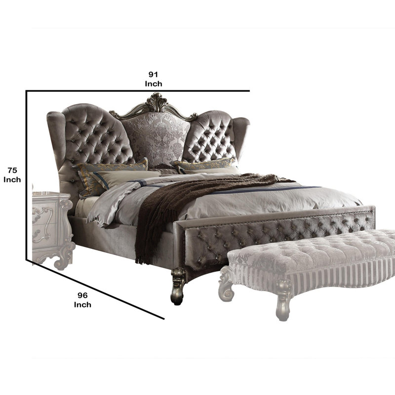 Nekoma Upholstered Standard Bed, King, Bone White