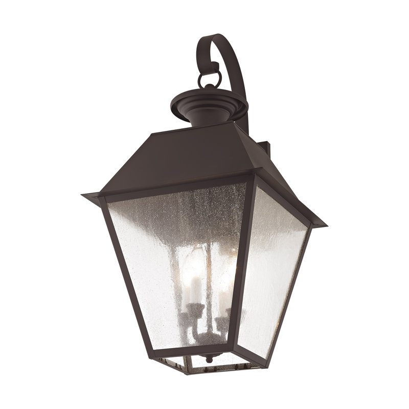 Lanterne murale d'extérieur 4 lumières Pineville, Bronze