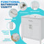Meuble-lavabo de 30 pouces avec lavabo en céramique et beaucoup de rangement - le choix parfait pour les petites salles de bain-216299992