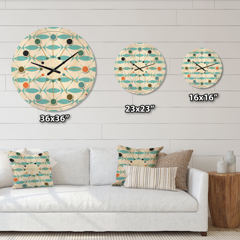 Horloge murale abstraite à motif géométrique III, Très grand