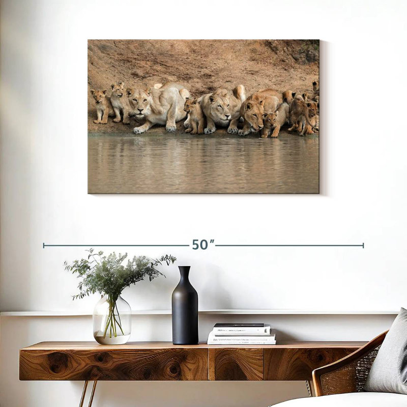 Crowle Thirsty Lions, 24" H x 36" W