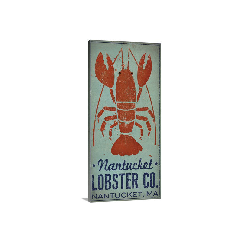 « nantucket homard » par ryan fowler, affiche rétro, H 30 po x l 15 po x P 1,5 po, Toile