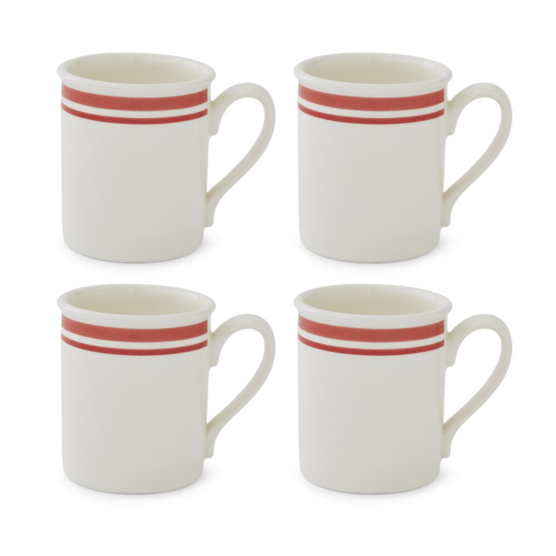 Portmeirion, Potter's Stripe - Breakfast Mugs, Red