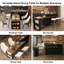 Îlot de cuisine 64,3 "à 114" avec plateau en bois, bar à vin, 3 armoires de rangement et tiroirs pour bar à domicile ou cuisine à aire ouverte
