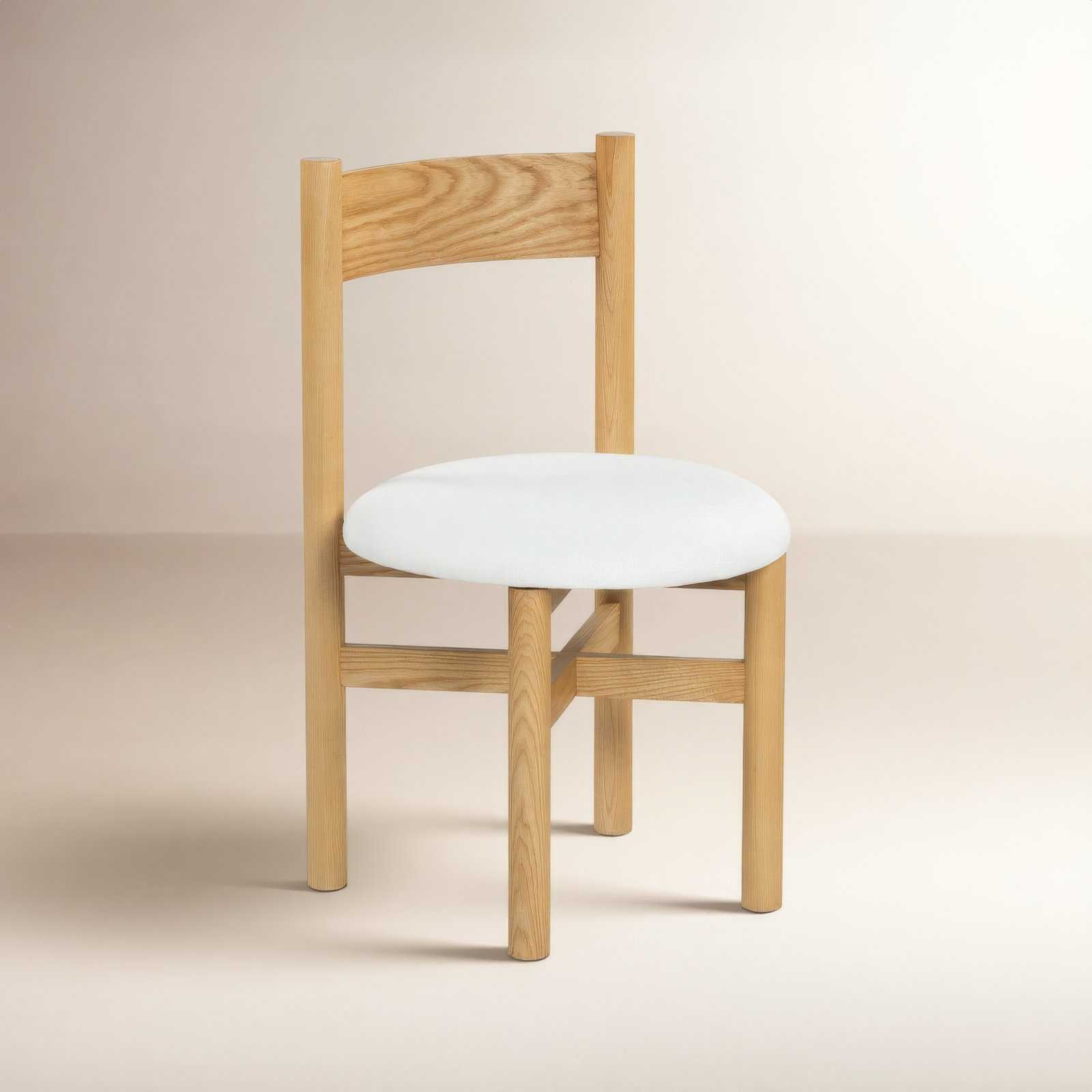 Zoyah Linen Dining Chair, White/Natural